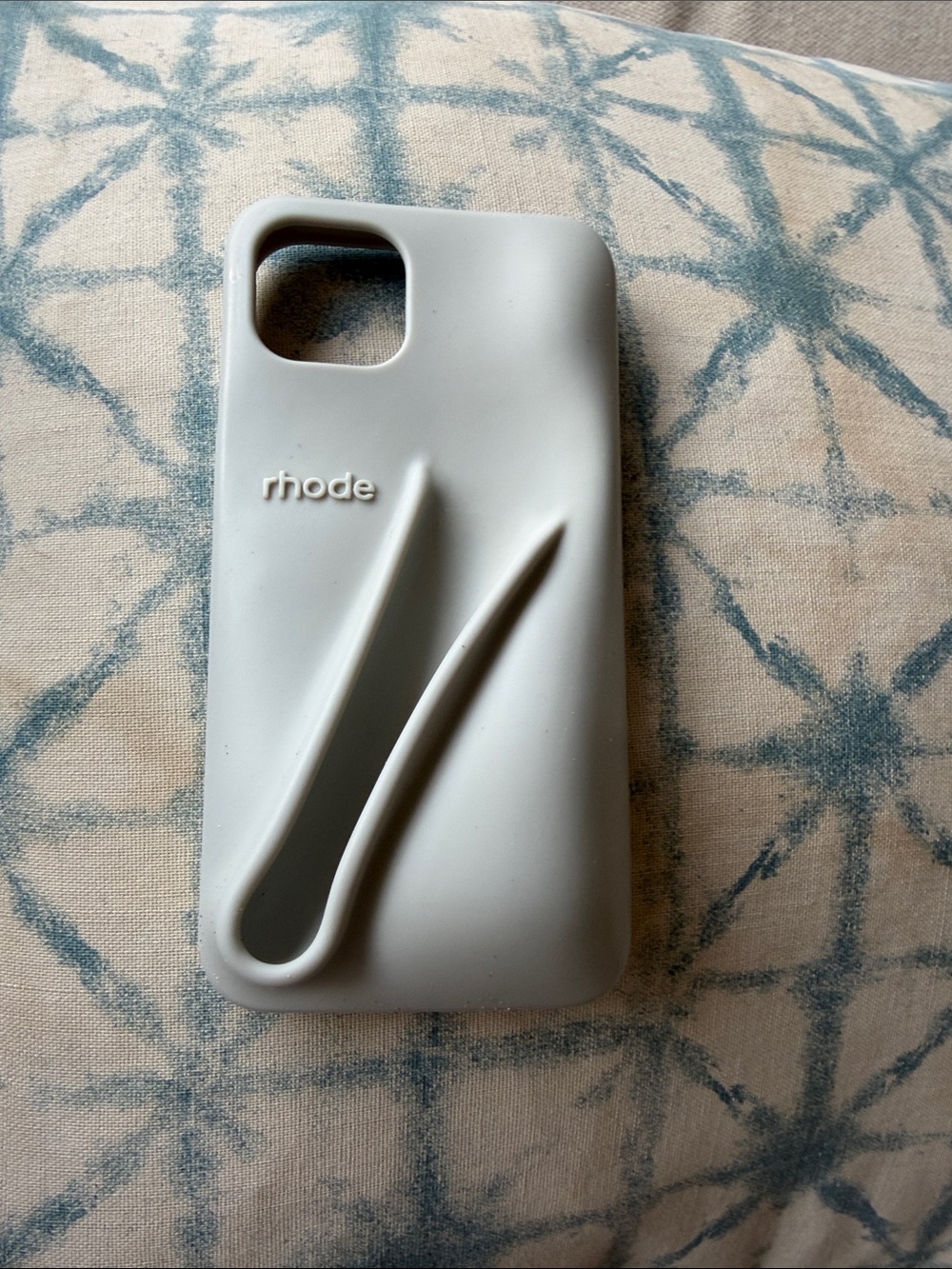 RHODE Silicone iPhone Case in Light Gray with lipgloss holder for iphone 14